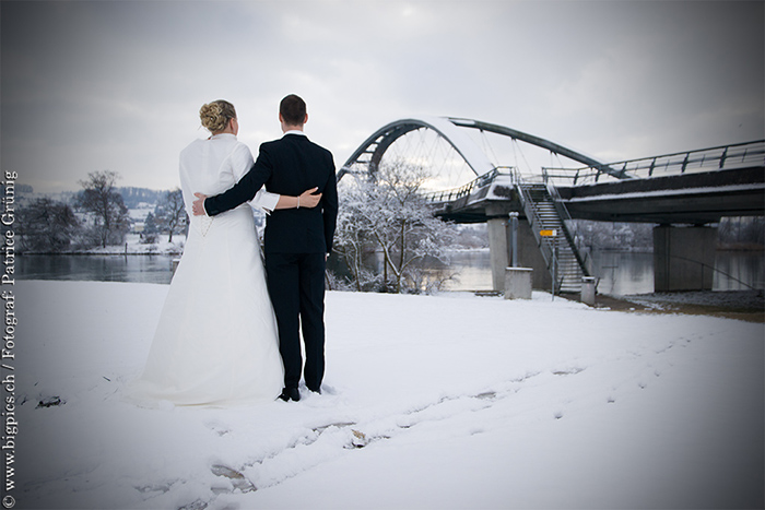 Brautpaar Hochzeit im Winter in Grenchen