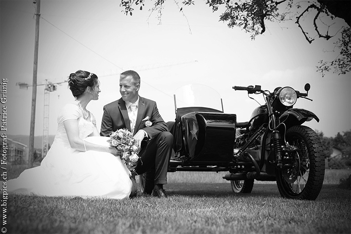 Hochzeit mit Motorrad