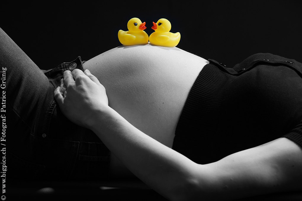 Babybauchfoto Schwangerschftsfoto Babybauchshooting mit Enten