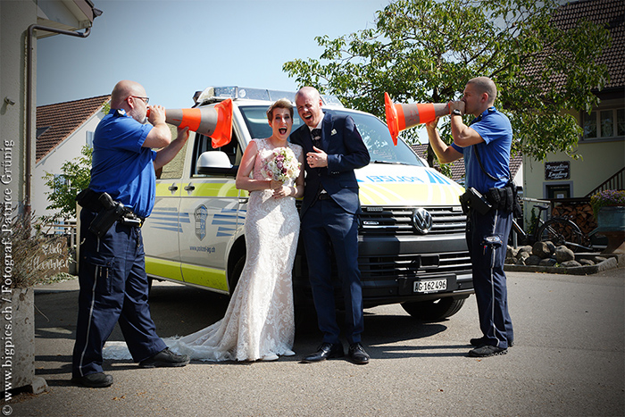 Gruppenbild Polizei Hochzeit