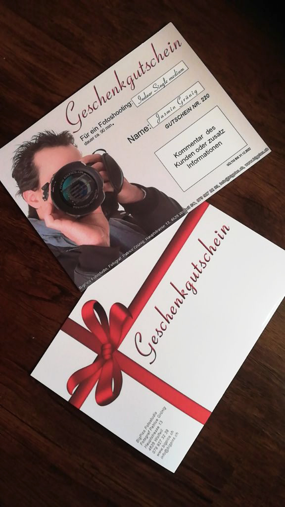 Geschenkgutschein für Fotoshooting in Solothurn